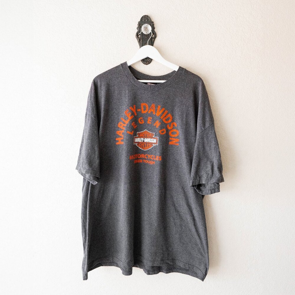 Harley-Davidson Men’s 3XL Gray Orange Graphic T-Shirt Biker Tee Green Bay WI
